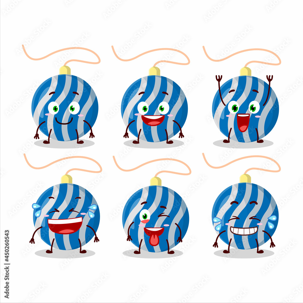 Sticker Cartoon character of christmas lights blue with smile expression