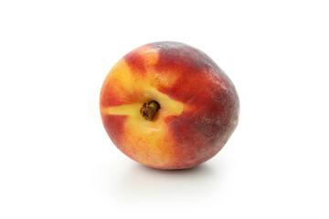 Ripe peach fruit isolated on white background