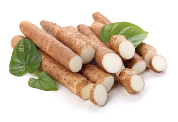 Fresh  yam on white background.