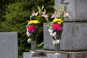 墓参りの献花