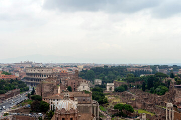 Fototapeta na wymiar The ruins of the Roman Forum in Rome