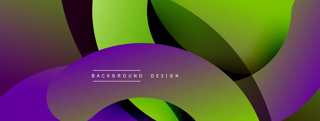 Obraz premium Abstract overlapping lines and circles geometric background with gradient colors