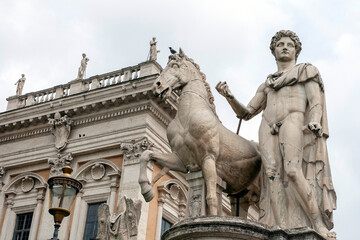 Statue of Castor in the Campidoglio square