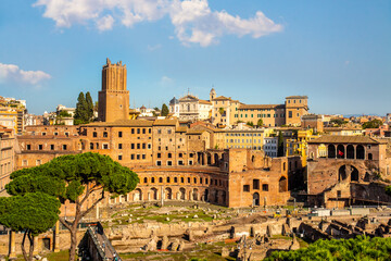 Fototapeta premium Forum Romanum view from the Capitoline Hill in Italy, Rome