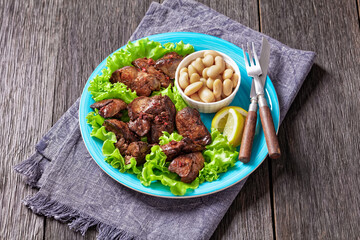 Chicken Liver Fry, Kaleji Fry, top view