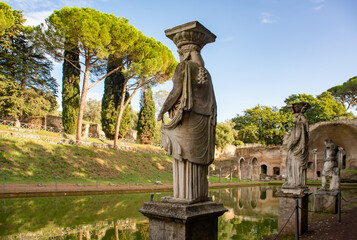 Fototapeta premium Villa Adriana Roman archaeological complex at Tivoli, Italy