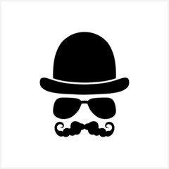 Hipster clipart isolated on white. Stencil vector stock illustration. EPS 10