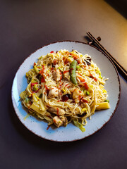 spaghetti with seafood