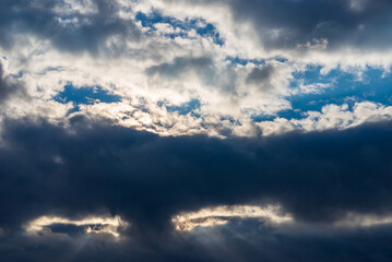 Cloudscape.Dramatic sky with stormy clouds,Nature clouds background