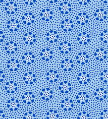 Japanese Flower Ball Vector Seamless Pattern