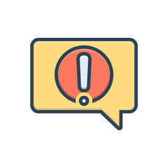 Color illustration icon for alert message