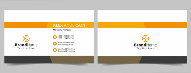 Fototapeta premium Modern luxury golden business card, corporate business card template design.
