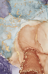 Alcohol ink art.Mixing liquid paints. Modern, abstract colorful background, wallpaper. Marble texture.Translucent colors