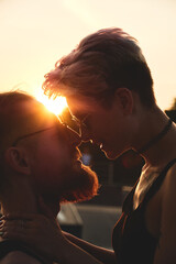 Tender candid love relationship between young couple