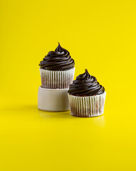 chocolate cupcake with icing