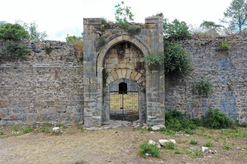 Naklejka premium Kargihan Caravanserai was built in the 13th century during the Anatolian Seljuk period. The inn is in ruins today. Manavgat, Antalya, Turkey.