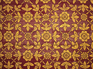 Floral leaves Pattern Traditional Thai style Art element Background