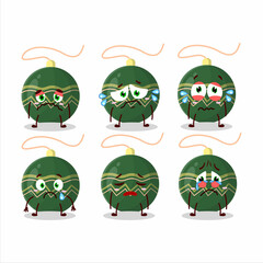 Christmas lights green cartoon character with sad expression