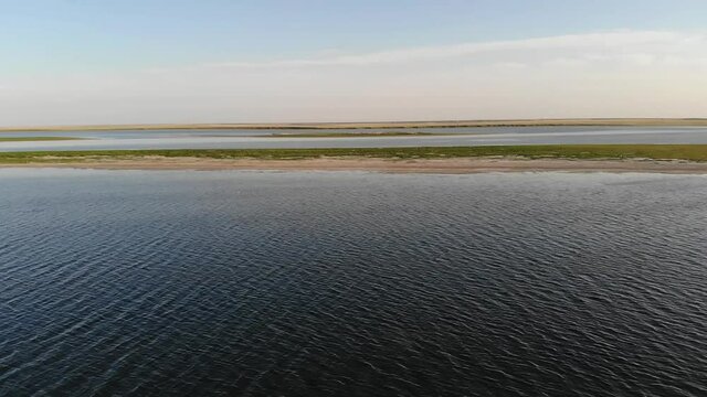 Kalmykia, nature reserve. Lake in the steppe.