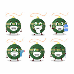 A picture of christmas lights green cartoon design style keep staying healthy during a pandemic