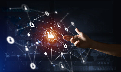 Creating modern wireless technologies as means of communucation and networking on dark background