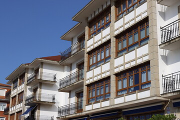 Fototapeta na wymiar Facade of a building in Getxo, Basque Country