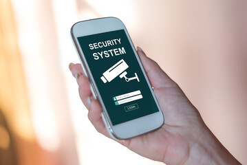 Security system concept on a smartphone