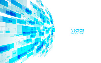 青い四角形の背景　ベクター素材	
