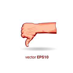 thumbs down hand illustration vector drawing