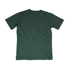 Plain army green t-shirt template, from the front side, as a mock up of your design needs, isolated on a white background.