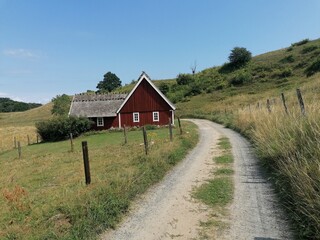 The romantic scenery in the coastal landscapes with beaches and hills in Southern Sweden, Scandinavia