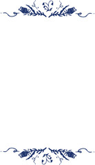 ethnic flowers dark blue illustration