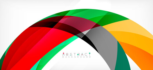 Obraz premium Geometric abstract background. Circle created with overlapping color shapes. Vector Illustration For Wallpaper, Banner, Background, Landing Page