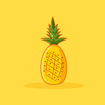 Illustration of vector graphic pineapple fruit . Vector illustration. Flat design style. EPS10.