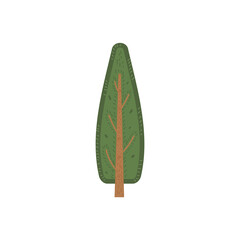 fir tree flat vector illustration