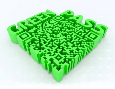 green pass barcode qr 3d