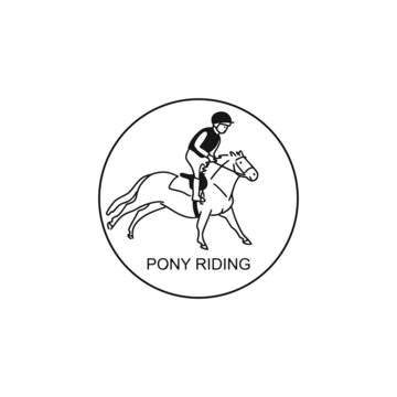 Pony riding - kid on a horse, design logo