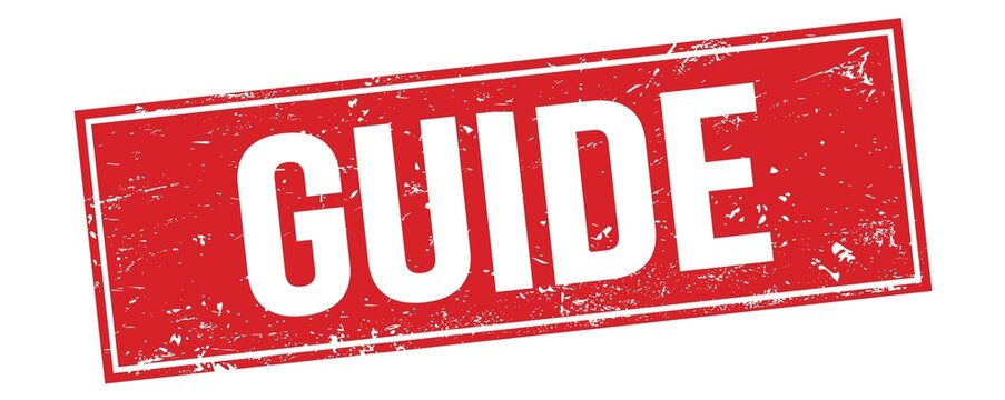 GUIDE text on red grungy rectangle stamp.