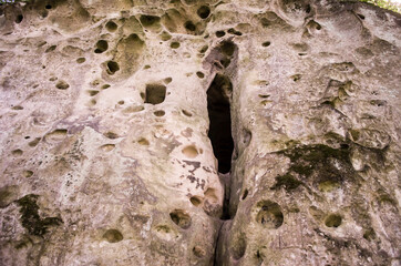 Entrance to the limestone cave in the form of a vulva.