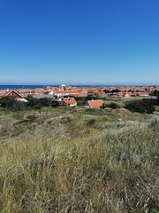 Old traditional Danish Design Half Timbering houses in Skagen in Northern Jutland, Denmark