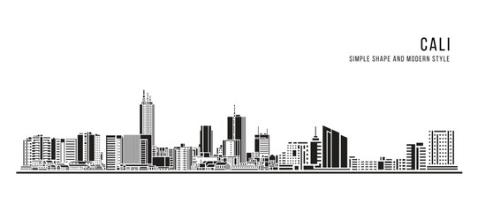 Fototapeta premium Cityscape Building Abstract Simple shape and modern style art Vector design - Cali