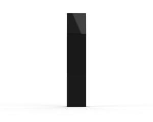 Acrylic information show electronic display floor stand for branding, 3d illustration