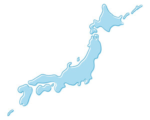 おおまかな手描き風の日本地図（版ずれ　細部省略） - obrazy, fototapety, plakaty