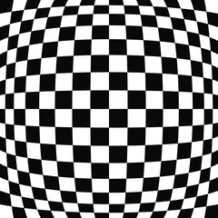 White and black checkerboard pattern background. Check pattern designs for decorating wallpaper. Vector background. Embossed background.