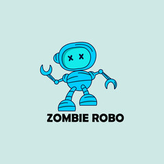 illustration vector graphic of zombie robot is great for kids clothes logos and game apps