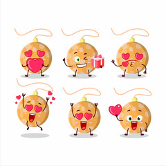 Christmas lights orange cartoon character with love cute emoticon