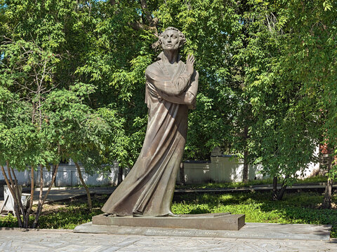 Yekaterinburg, Russia. Alexander Pushkin Monument. The monument by sculptor Gevorg Gevorkyan and architect Mikhail Matveev was unveiled in the Literary Quarter on November 5, 1999.