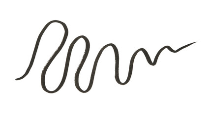 Black eyeliner pencil trace on white background