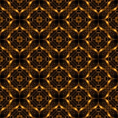 Vibrant seamless background with glowing elements..Neon background for graphic design..Colorful texture with glowing shapes..Regularly repeating sample.