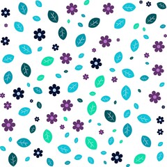 Fototapeta na wymiar Colorful flower and leaves background. Abstract pattern background. Colorful wrapping paper.